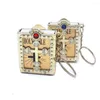 Keychains 12pcs Universal Portable Key Chain Plastic Religious Cross Bible Accessories Unisex English Gift Mini Pendant Baptism Jewelry