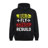 Men's Hoodies Winter Funny Build Crash Rebuild Airplane RC Plane Pilot Long Sleeve Warm Clothes Men Sweatshirts