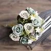 Decorative Flowers Silk Artificial Small Rose Wedding Fake Festival Supplies Home Decor Bouquet DIY Party Gift Idea