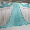 Party Decoration Wedding Backdrops with Swags White Ice Silk Tiffanly Drapes Elegant Backdrop Curtain Props 20 10 ft