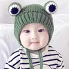 Hats Caps & Baby Plus Fleece Knitted Hat Autumn And Winter Cute Children's Frog Boys Girls Plush Lined Windproof Earmuffs