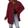 Vestes pour femmes Veste habillée pour femme Shacket Revers Chemise décontractée à manches longues Solide Manteau Tops avec poches