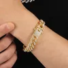 12 mm Miami Cuban Link Bracelets Bracelets Out Out Bling Water Diamond Mens Rhinestone Hip Hop Biżuteria