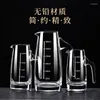 Heupkolven Baijiu Wine Dispenser Glass Huishouden Dikke buitenlandse capaciteit Flessenset kristal met schaaldecante