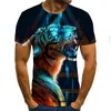 T-shirt da uomo Summer Fashion T-shirt 3D Animal Tiger Print Abbigliamento Street Casual Harajuku Design Personalità manica corta