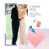 Opakowanie na prezenty 50pcs ślubne pudełka na cukierki puste przychylność miłości do klatki piersiowej dekoracja czekolady na przyjęcie urodzinowe (różowe)