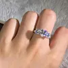 Cluster Rings 18K Au750 White Gold Women Wedding Party Engagement Ring 1.5 Heart 0.5ct Round Moissanite Diamond Trendy Romantic