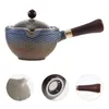 Dinnerware Sets Ceramic Side Handle Jug Gift Tea Set Ceremony Single Pot Kungfu Wood Stovetop Boiling Office