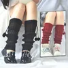 Frauen Socken Winter gestrickt Bein wärmere Knie Oberschenkel hohe lange Stiefel Wolle Ball Japanischer Stil Haufen