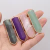 Pendant Necklaces Natural Stone Gem Opal Quartz Amethyst Flash Labradorite Handmade Crafts Necklace Earrings Accessories For Woman 15x56mm