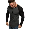 Men's T Shirts 2023 Europe And America Color Matching Long Sleeve Amazon Autumn Winter