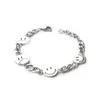 Charm Bracelets Stainless Steel Smily Face Charms Bracelet Metal Link Smile Sad For Women And Men Jewelry