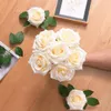 Decoratieve bloemen 10 stks ivoorgroothandel rozenhoofd zijde kunstmatige kunstmatige voor het doe -het -zelf bruiloftsboeketten huizendecoratie