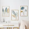 Novelty Items Nordic Home Wall Decor Macrame Hanging Metal Square Gold Ginkgo Leaf Stickers ation ative Ledges 230428