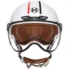 Casques de moto HNJ Casque Open Face Capacete Moto Hommes Et Femmes Quatre Saisons Général Demi Motard Scooter Équitation