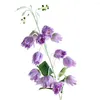装飾的な花1ブランチフェイクシルクフラワーリアルな新鮮なキーピング天気耐性アレンジメント偽のカンパヌラ