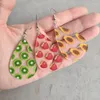 Dangle Earrings Spring Summer Fruits Strawberries Kiwifruit Papaya Avocado Printed Acrylic Teardrop Drop For Women Trendy Jewel