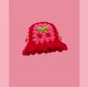 Bérets 2023 femmes cerise pur tricoté pêcheur chapeau fait à la main Crochet correspondant seau été crème solaire soleil femme Panama casquette