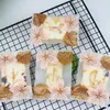 Gift Wrap 50pcs 10x7cm Pink Cherry Blossom Printing Transparent Bags Pouch For Party Birthday Candy Package Bag