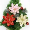 Dekorative Blumen 3/5/10 Stück Weihnachtsrote künstliche Blumendekoration Xmas Party Tree Fake Ornament DIY Wedding Decor Navidad