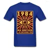 メンズTシャツ1984ビッグブラザーTシャツメンブラックトップグラフィックTシャツホルスアイ衣