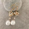 Dangle Earrings Ladies 'Natural Pearls Flower Ball非常に明るいバロックの長い絶妙な仕上がりと無料配達。