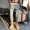 Men's Pants Jeans Men's Loose Trend Casual Korean Slim Feet FULL Straight Length Men Clothing Fashion Zipper Man
