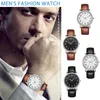 Relojes de pulsera para hombre, reloj de cuero con diseño de moda de lujo, temperamento de cuarzo Digital, regalo resistente al agua, reloj Masculino