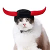 Dog Apparel Trsnser Hat Pet Cat Puppy Cattle Horn Black Decoration Accessories Turban Casquette Chien 19Mer21 P35