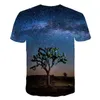 Męskie koszulki T-shirt 3D Starry Clou Nature Tree Dead Gałęzie Druku Krótkie rękawy luźne x-6xl 2023 Summer