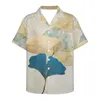 Men's Casual Shirts Florist Clothing Ginkgo Floral Pattern For Men's Hawaiian Shirt Beach 5xl Short Sleeve Fashion Tops Tee Men Blouse