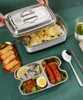 Dinnerware Sets 304 Stainless Steel Lunch Box Bento For School Kids Office Worker Steaming Container Storage