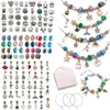 Strand 122pcs سوار DIY سوار صنع مجموعة من سبائك كبيرة الفتحة الفواصل حبات قلادة إكسسوارات المجوهرات المصنوعة يدويًا هدية الفتيات