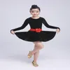 Stage Wear Girl Training Dance Dress Autumn and Winter South Korea Plush Dikke Clothing Children's Latin Costume Ballet -uniformen