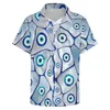 Mäns casual skjortor Evil Eye Vacation Shirt Man Mor Mor Pearl Hawaiian Short Sleeve Custom Fashion Oversize Bluses Gift Idea