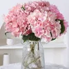 Dekoratif çiçekler ipek ortanca yapay buket sahte çiçek düğün çiçek aranjman aksesuarları ev vazo dekor süsleri po props