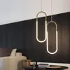 Lustres Moderne Italien Or En Forme De U Tube Pendentif Éclairage De Luxe Lustre Salon LED Suspension Lampes PA0559