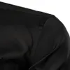 Crew Men is Casual Dress Shirts Långärmade Button Turn Down Shirts Pure Color Black 3XL