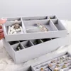 Sieraden zakjes fluwelen display lade sieraden lade opslagcase stapelbare ringen houder s draagbare organizer doos