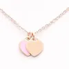 Collier pendentif de créateur pour femmes coeur luxe colliers classiques en acier inoxydable plaqué or 18 carats or rose argent bijoux de tennis anniversaire cadeau de Saint Valentin