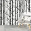 Wallpapers Wood Self-adhesive Wallpaper Birch Tree Waterproof PVC Living Room Background Wall Entrance Decoration Stickers