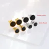 Boucles d'oreilles clou Buyee classique boucle d'oreille pierre noire 925 argent Sterling Simple 10mm rond pour femme homme Punk bijoux en or