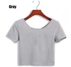 T-shirts pour hommes vente été fronde nombril noir Simple femmes vêtements à manches courtes lâche Mini chemise Sexy