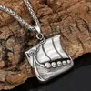 Pendentif Colliers Nordic Viking Drakkar Navire En Acier Inoxydable Amulette Talisman Collier