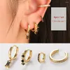 Hoop oorbellen Dowi 4pcs/Set Black Zirkon Meerdere piercings ingesteld voor vrouwen 2023 Gold Color Stud Earring Bruiloft Sieraden Accessoires