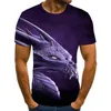 Camas de camisetas masculinas Estilo de verão Totem Pterodactyl 3D T-shirt Casual Casual Roupas de mangas curtas Harajuku Moda Design Tops