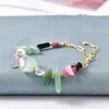 Strand Boho Chic Tourmaline İnci Yeşil Şeffaf Kuvars Boncuklu Bilezik Bayanlar Muhteşem Olağanüstü Doğal Taş Takı