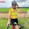 Yarış setleri Kafi Kısa kollu bisiklet takım elbise tulum kadın triatlon özel dağ bisikleti takımı taytlar Equemos de Ciclismo