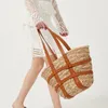 Shopping Bags Handmade Straw Bag Large Capacity Shoulder Handbag Rattan Weave European And American Beach Holiday Women's