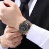 Montres-bracelets Mode Hommes Montre À Quartz Horloges Militaire Rétro Doré En Acier Inoxydable Or Hommes Reloj HombreMontres-Bracelets Montres-Bracelets